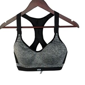 Victoria's Secret VSX Sport Bra 32D Grey Heather Racerback High Impact Workout